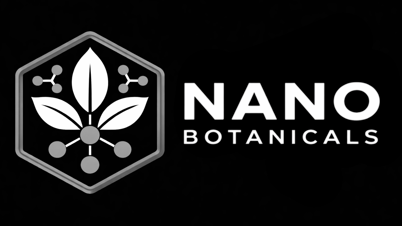 The Nano Botanicals logo is shown in black and white with various shades of grey.